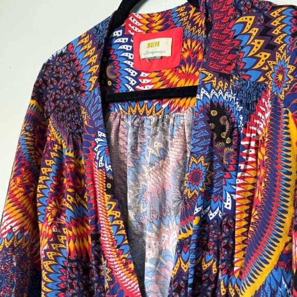 Maeve by Anthropology Colorful Patterned Wrap shirt size M - Picture 3 of 8